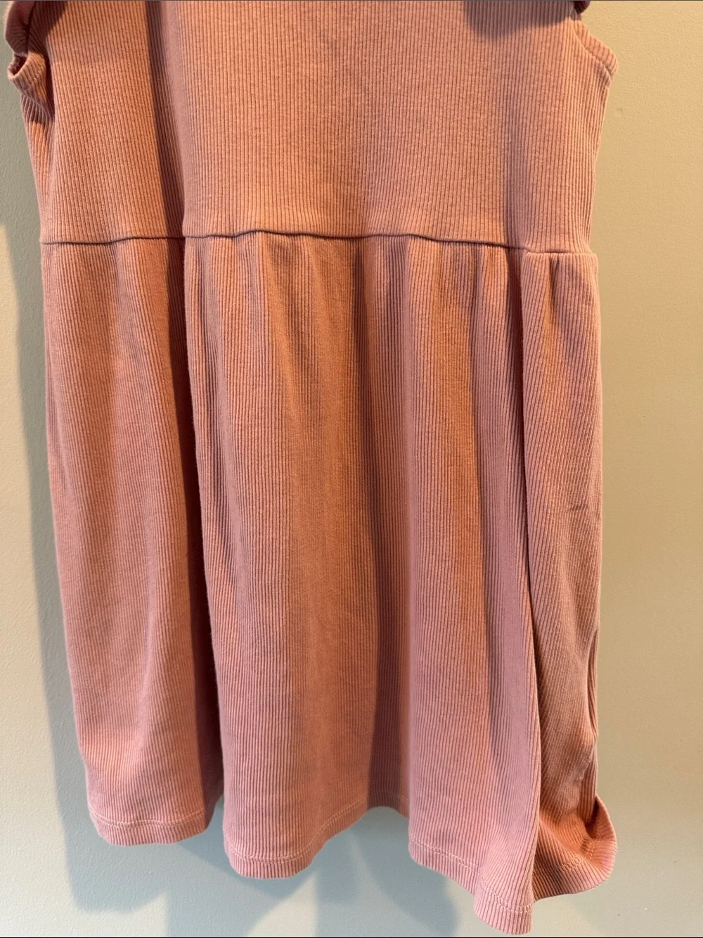 H&M‎ 5T/6 Flutter Sleeve Dusty Pink Ribbed Jersey Dress